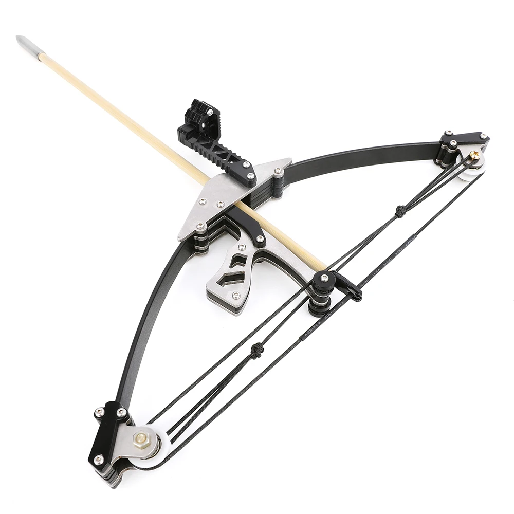 9.5" Mini Compound Bow Archery Short Axis Pulley Bow Shooting Game Creative Bow and 